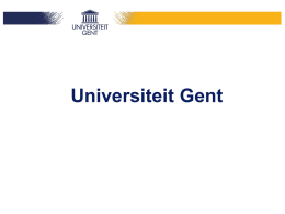 Presentatie `Universiteit Gent`