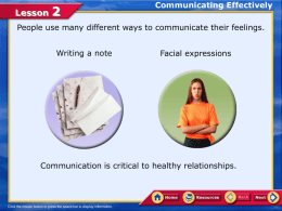 Lesson 2 communicating effectively