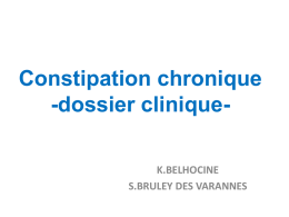 Constipation Chronique Dossier Clinique – SAHGE.org