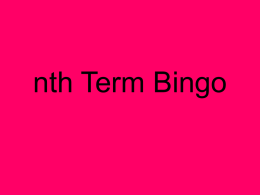 linear nth term bingo