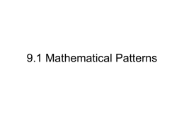 11.1 Mathematical Patterns