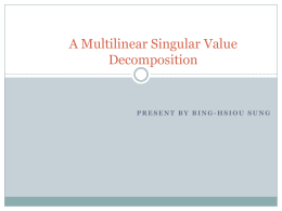 A Multilinear Singular Value Decomposition