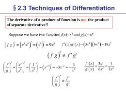 2.3 Techniques of Differentiation