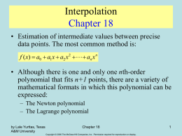 Interpolation Chapter 18