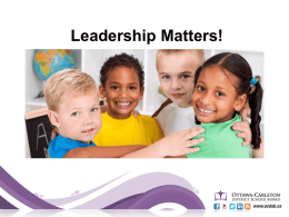 Leadership Matters (PowerPoint presentation)