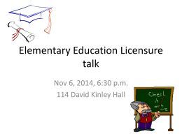 Elementary Education (November 6th, 2014)