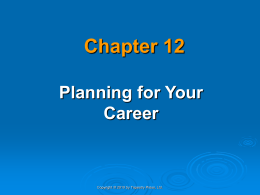 Chap 12 Planning for Your Career