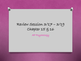 Chapter 15 _ 16 Disorders