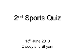 Sports Quiz PPT, with answers