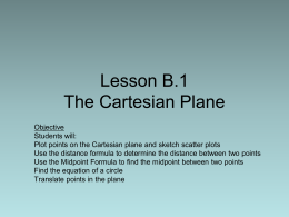 Lesson B.1 The Cartesian Plane