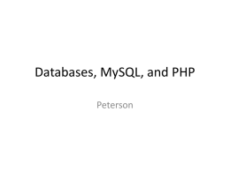 Databases, MySQL, and PHP - Cartography and Geographic
