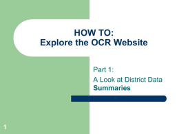 OCR School Discipline Data Webinar