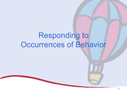 Strategies to Redirect a First Occurrence of Behavior