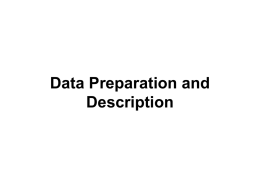 Data Preparation and Description
