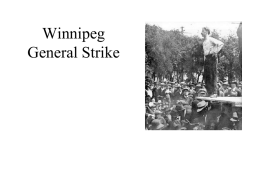 Background to the Winnipeg General Strike
