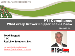PTI Compliance PPT - Produce Traceability News