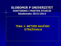 TEMA 3 - Slobomir P Univerzitet