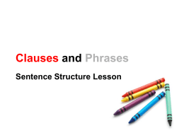 Clauses and Phrases PPT