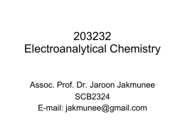 203232 Electroanalytical Chemistry