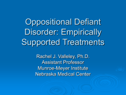 Oppositional Defiant Disorder - University of Nebraska Medical Center