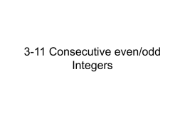 3-11 Consecutive even/odd Integers
