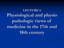 History of Medicine Lecture 6