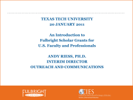 An Introduction to Fulbright Scholar Grants for U.S. Faculty and