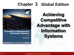 Using Information Systems to Achieve Competitive