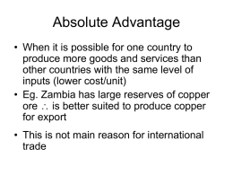 Absolute and Comparative Advantage PPT – ZB