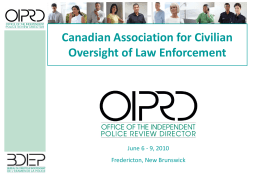 Outreach and Education - Canadian Association for Civilian
