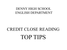 eastbank academy english department credit close reading : top