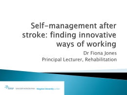 Self-management after stroke