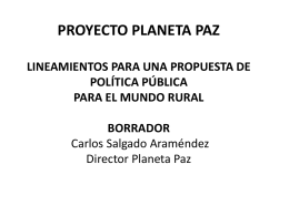 Carlos Salgado, Proyecto Planeta Paz y Corporación de Desarrollo