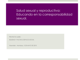 Educando en la corresponsabilidad sexual. (Power Point)