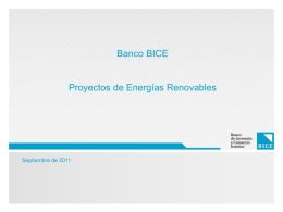 Banco BICE: Proyectos de Energías Renovables