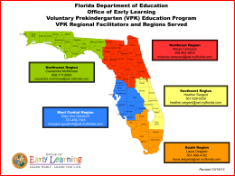 VPK Regional Facilitators - Florida Office of Early Learning