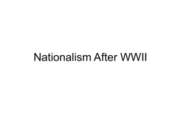 Nationalism After WWII PowerPoint