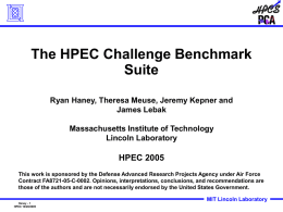 The HPEC Challenge Benchmark Suite