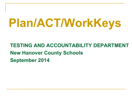 PLAN and CCRAA Power Point - New Hanover County Schools