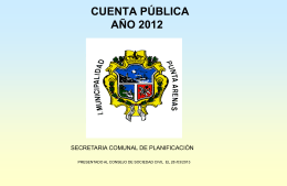 Cuenta Publica 2012 - Municipalidad de Punta Arenas