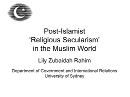 Post-Islamist Religious Secularism