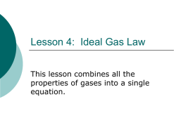 Lesson 4: Ideal Gas Law