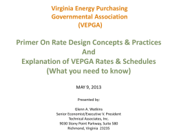 Explanation of VEPGA Rates & Schedules