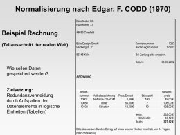 Normalisierung nach Edgar. F. CODD (1970) Lösung