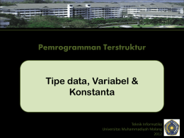 M2-Variabel Konstanta - Universitas Muhammadiyah Malang