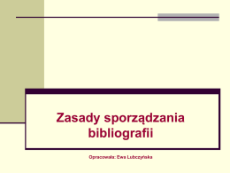 Zasady sporządzania bibliografii załącznikowej