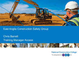 Scaffolding presentation - East Anglia Construction Safety Group