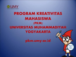 - PKM UMY - Universitas Muhammadiyah Yogyakarta
