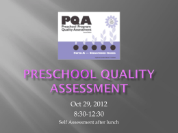 Preschool Quality Assessment ppt - Home