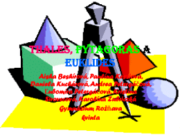 Thales, Pytagoras a Euklides